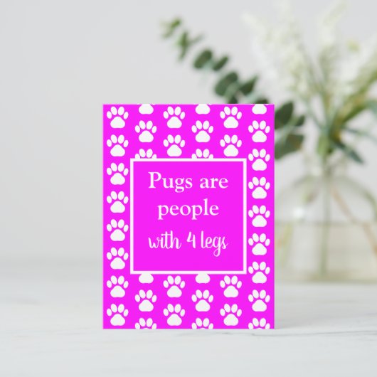 Pug Pet Fun-honden zijn mensen met vier benen in r Briefkaart (Staand voorkant)
