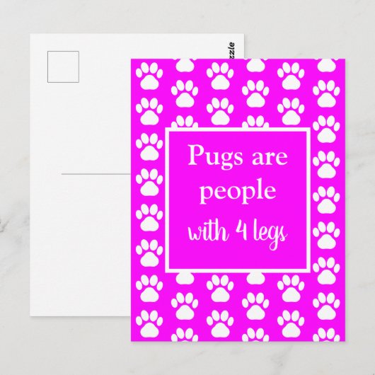 Pug Pet Fun-honden zijn mensen met vier benen in r Briefkaart (Voorkant / Achterkant)