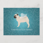 Pug Pet Memorial - Pug Angel Briefkaart (Voorkant)