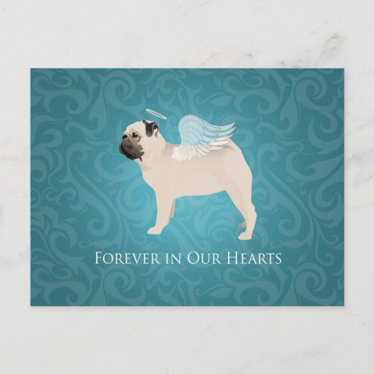 Pug Pet Memorial - Pug Angel Briefkaart (Voorkant)
