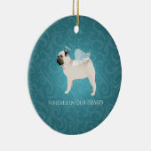 Pug Pet Memorial - Pug Angel Keramisch Ornament (Rechts)