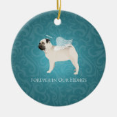 Pug Pet Memorial - Pug Angel Keramisch Ornament (Voorkant)