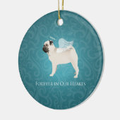 Pug Pet Memorial - Pug Angel Keramisch Ornament (Links)