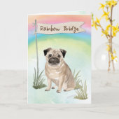 Pug Pet Sympathie Over Rainbow Bridge Kaart (Gele Bloem)