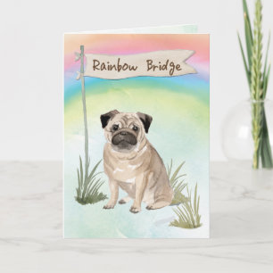 Pug Pet Sympathie Over Rainbow Bridge Kaart