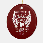 Pug pet-vogel keramisch ornament (Links)
