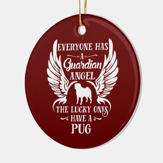 Pug pet-vogel keramisch ornament (Links)