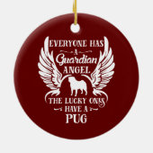 Pug pet-vogel keramisch ornament (Achterkant)