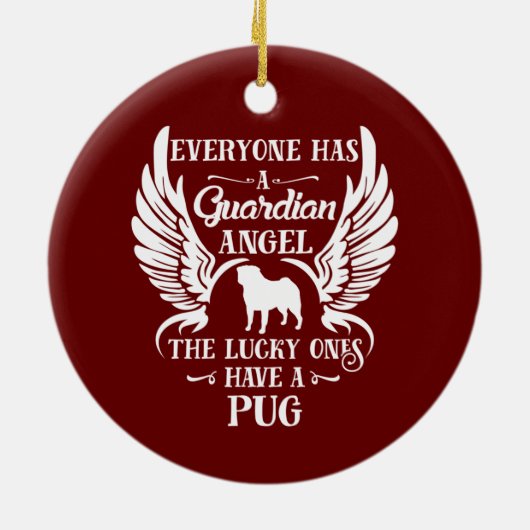 Pug pet-vogel keramisch ornament (Achterkant)