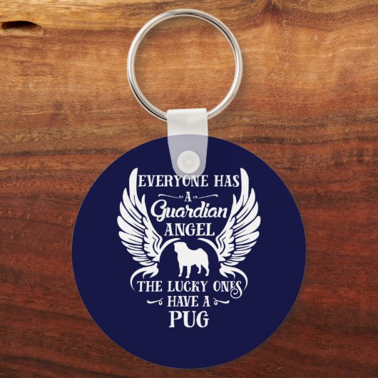Pug pet-vogel sleutelhanger (Voorkant)