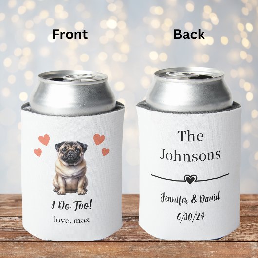 Pug Pet Wedding Koelbox Blikjeskoeler