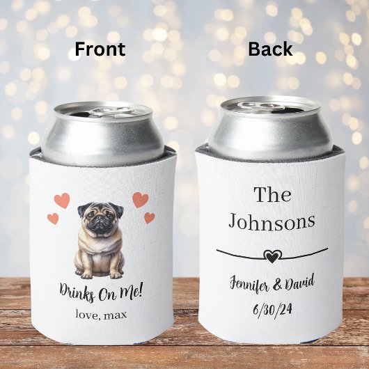 Pug Pet Wedding Koelbox Blikjeskoeler