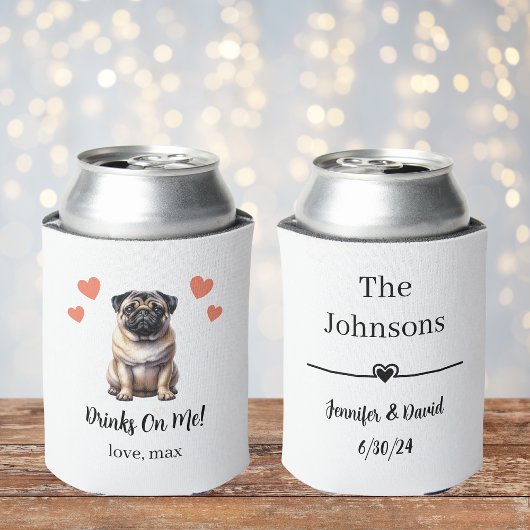 Pug Pet Wedding Koelbox Blikjeskoeler