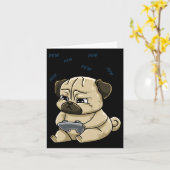 Pug Pew Gamepad Cute Hob Kaart (Gele Bloem)