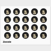 Pug Pew Gamepad Schattigee kookplaat Ronde Sticker (Vel)