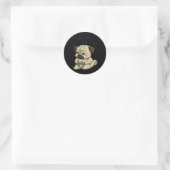 Pug Pew Gamepad Schattigee kookplaat Ronde Sticker (Tas)
