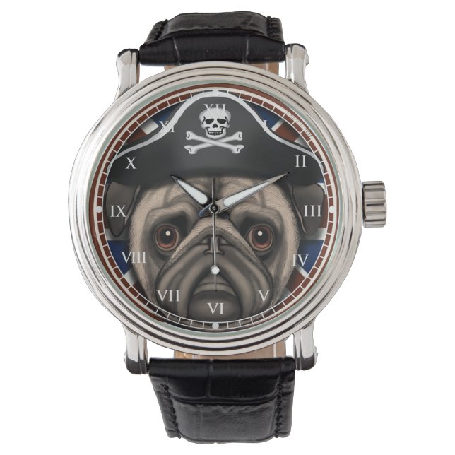 Pug Piraat horloge (Voorkant)