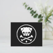 Pug Pirate Briefkaart (Staand voorkant)
