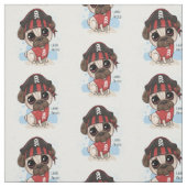 Pug Pirate Fabric Stof (Swatch)