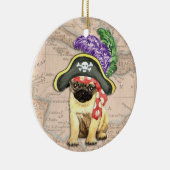 Pug Pirate Keramisch Ornament (Rechts)
