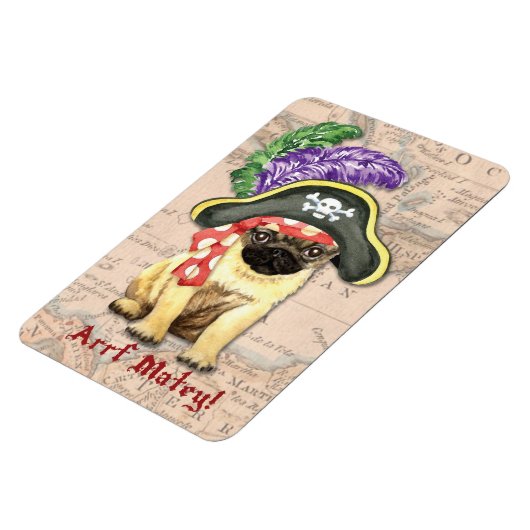 Pug Pirate Magneet (Linkerzijde)