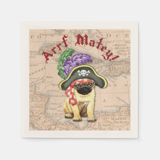Pug Pirate Servet (Voorkant)