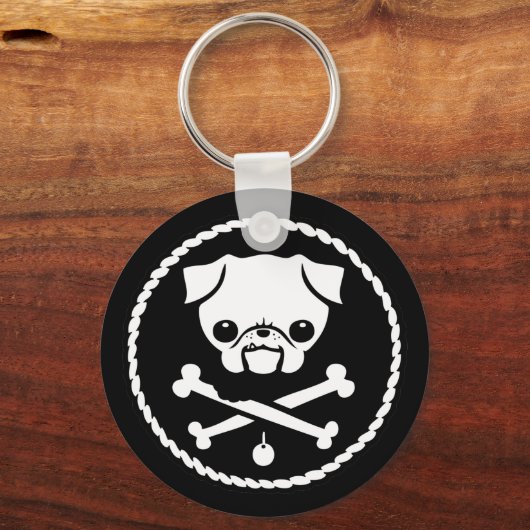 Pug Pirate Sleutelhanger (Voorkant)