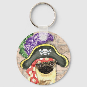 Pug Pirate Sleutelhanger