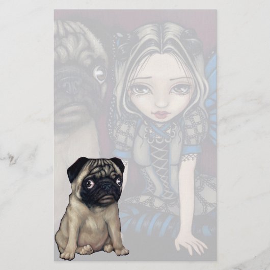 "Pug Pixie" bankierwerk Briefpapier (Voorkant)