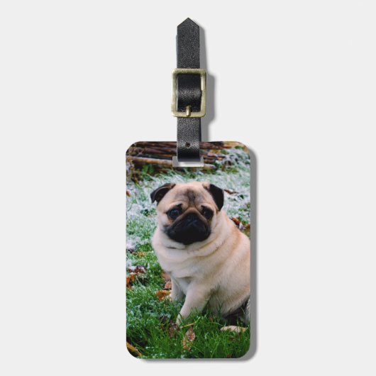 Pug Plaats uw eigen foto Bagagelabel (Voorkant verticaal)