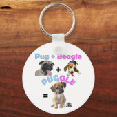 Pug Plus Beagle Sleutelhanger (Voorkant)