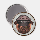 Pug Politie Magneet (Voorkant / Achterkant)