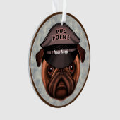 Pug Politie Ornament (voorkant)