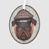 Pug Politie Ornament (voorkant)
