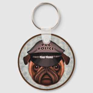 Pug Politie Sleutelhanger