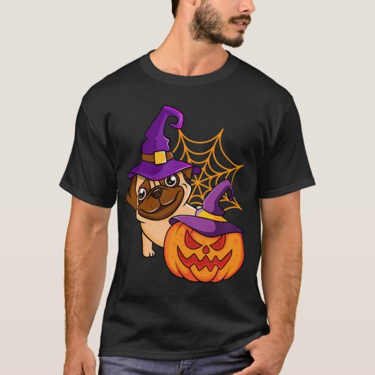 Pug Pompoen Halloween T-shirt (Voorkant)