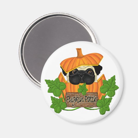 Pug pompoen patch magneet (Voorkant / Achterkant)