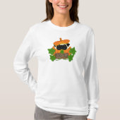 Pug pompoen patch t-shirt (Voorkant)