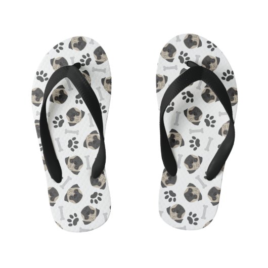 Pug-, poot- en botten-patroon kinder teenslippers (Voetbed)