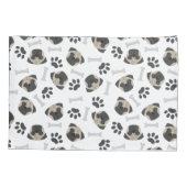 Pug-, poot- en botten-patroon kussensloop (Achterkant)