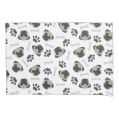 Pug-, poot- en botten-patroon kussensloop (Voorkant)