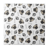 Pug-, poot- en botten-patroon tegeltje (Voorkant)