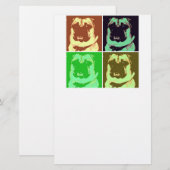 Pug Pop Art Briefpapier (Voorkant / Achterkant)