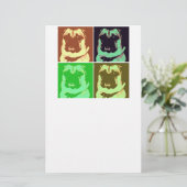 Pug Pop Art Briefpapier (Staand voorkant)