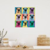 Pug Pop-Art Poster (Keuken)