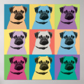 Pug Pop-Art Poster (Voorkant)