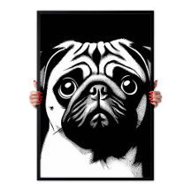 Pug Pop Art Wit & Zwart Fun Chic Esthetiek