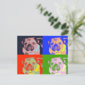 Pug PopArt Briefkaart (Staand voorkant)