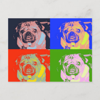 Pug PopArt Briefkaart