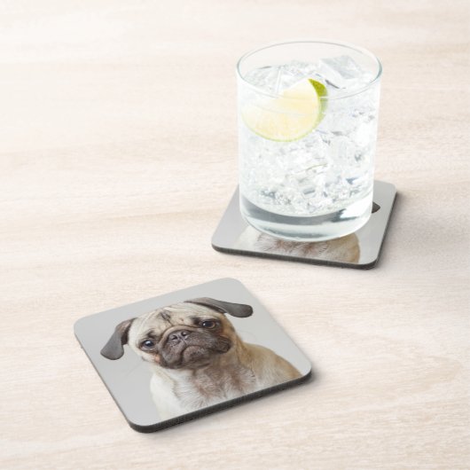 Pug Portrait Bier Onderzetter (Rechterzijde)